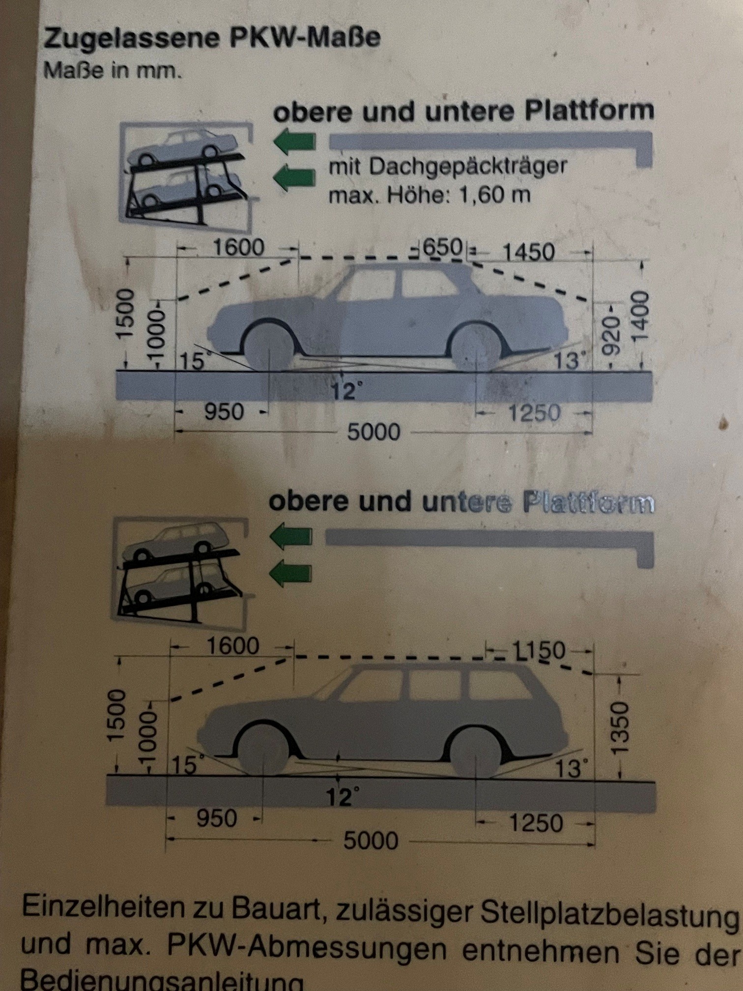 9 Duplex-Parker Maße